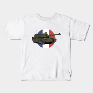 French Tank Leclerc with Flag Kids T-Shirt